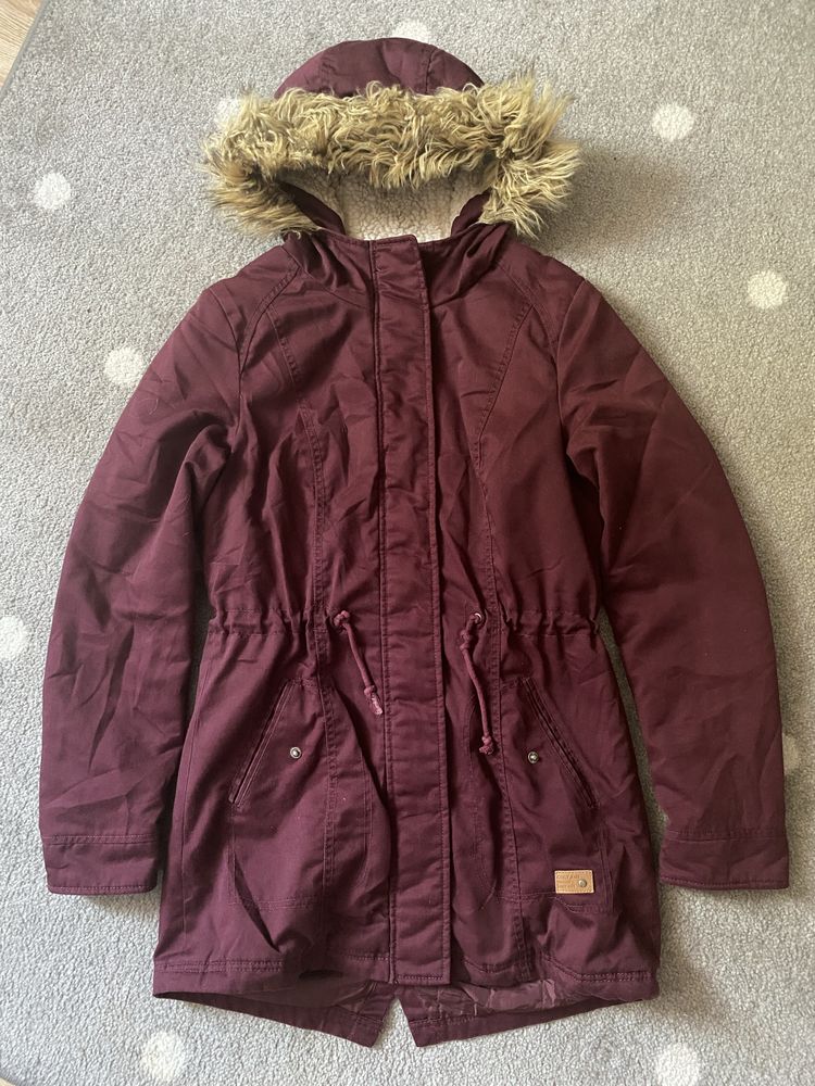 Bordowa kurtka jesien zima parka only M