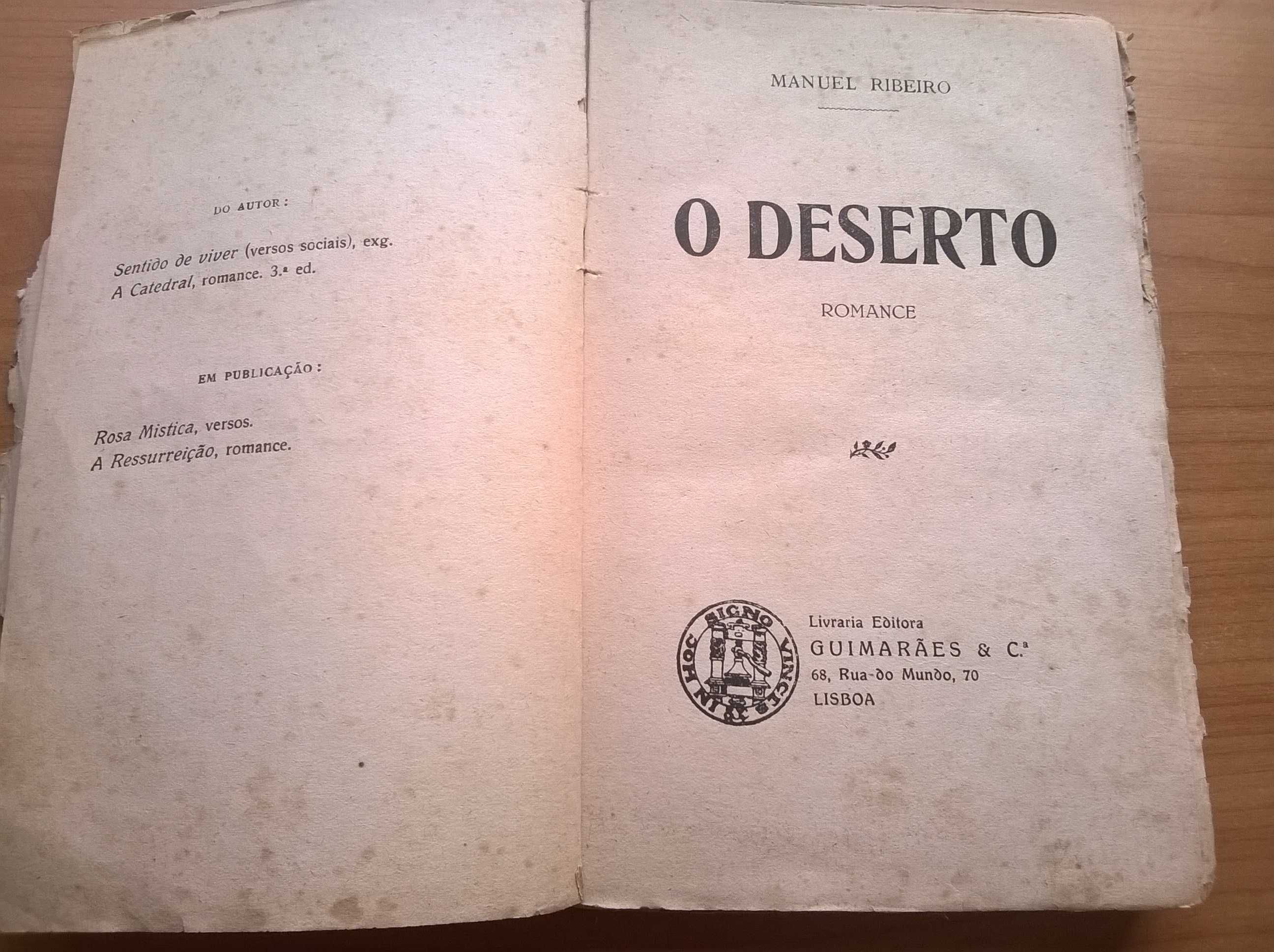 "O Deserto" - Manuel Ribeiro (portes grátis)