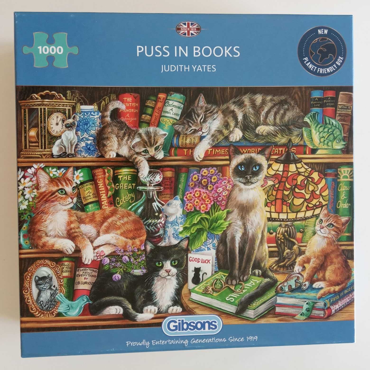 Gibsons puzzle Puss in Books 1000 KOMPLETNE