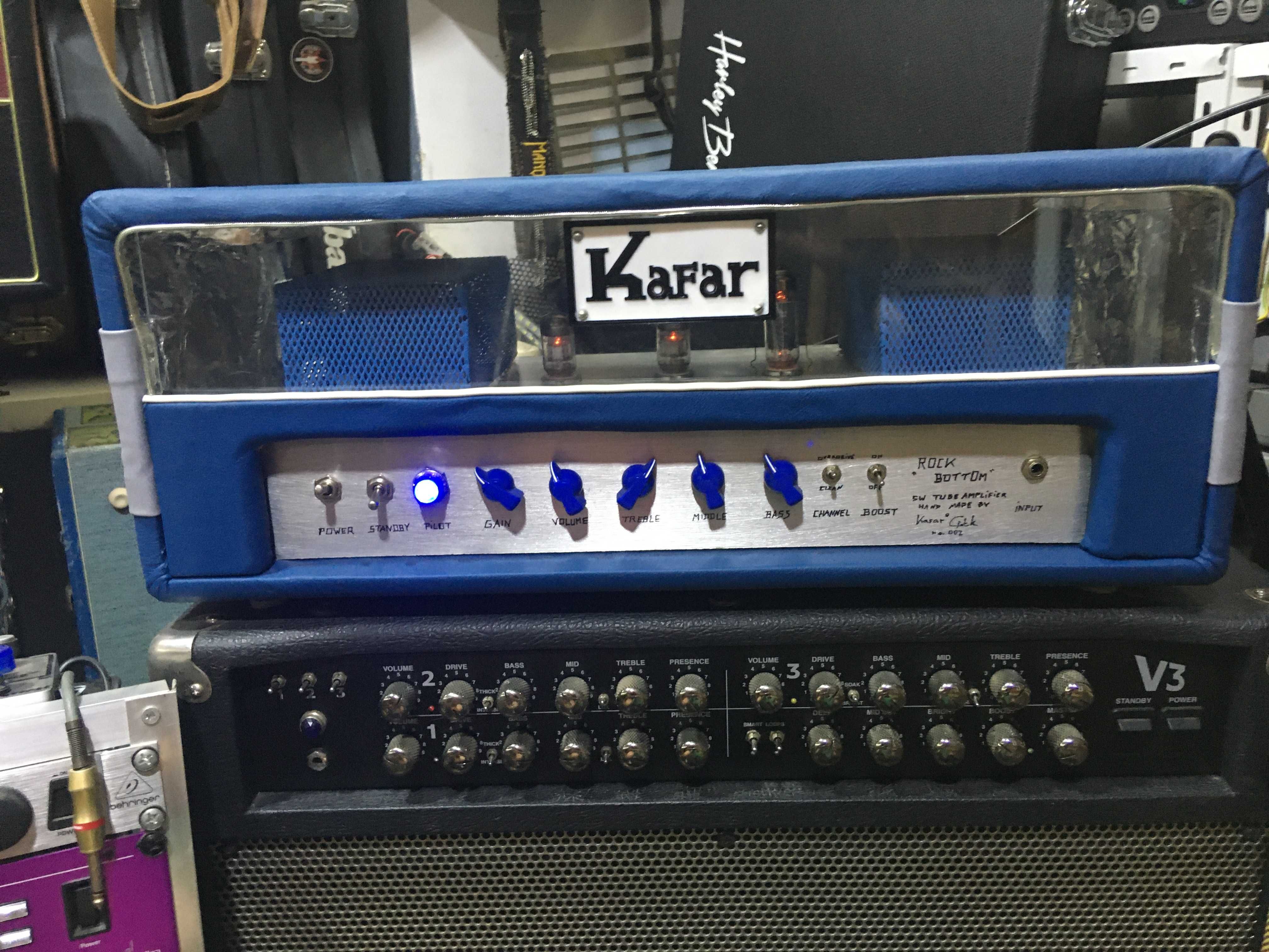 Wzmacniacz gitarowy KAFAR ROCK BOTTOM limited edition 8W blue leather