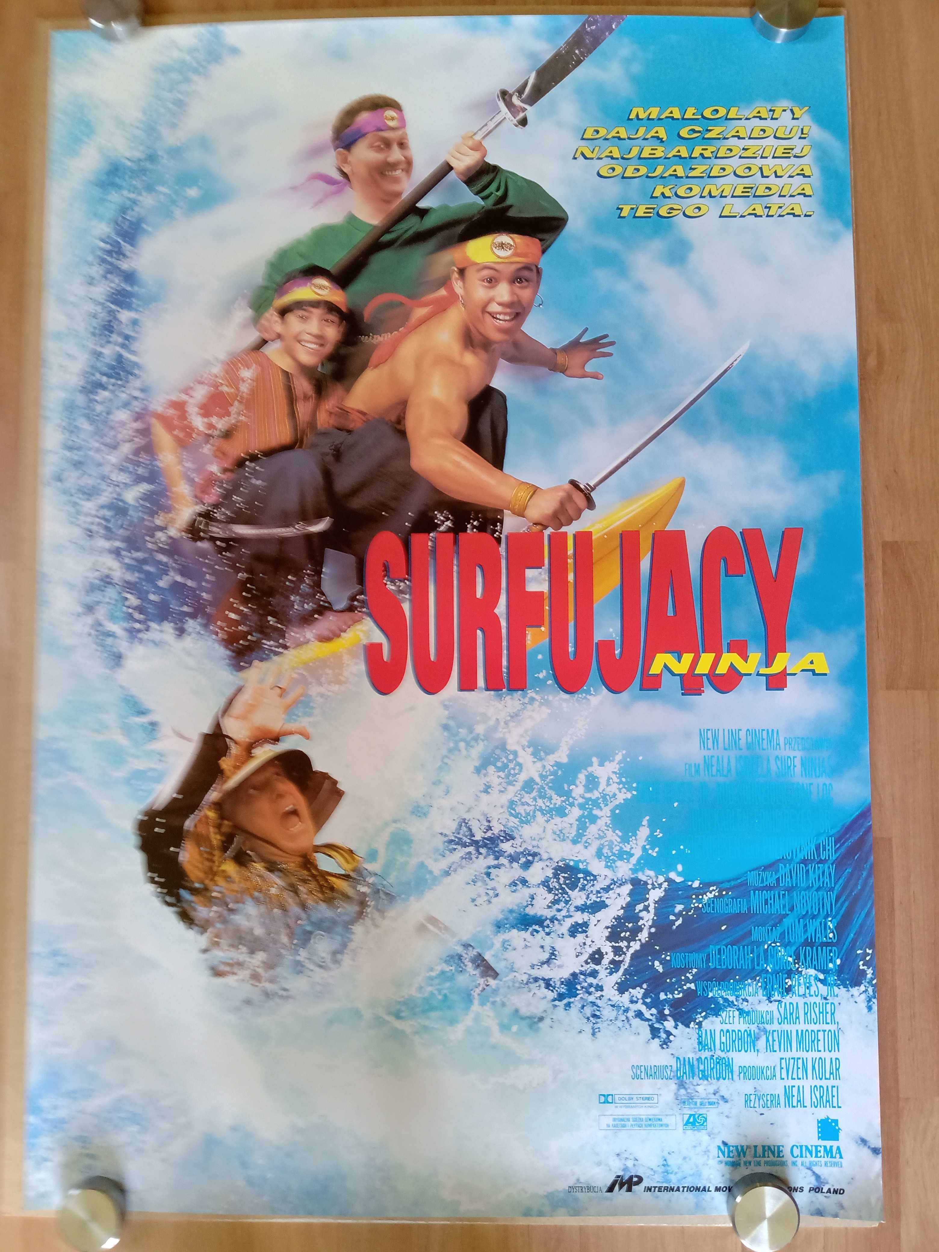 Plakat filmowy SURFUJĄCY NINJA/Oryginalny plakat kinowy z 1994 roku.