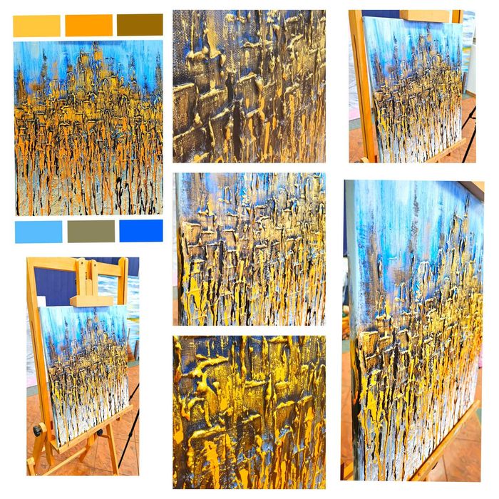 3D картина "Місто" для інтер'єру форматі 46×56, ручна робота