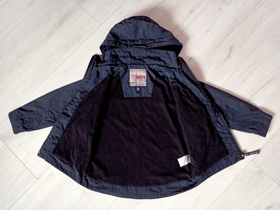 Płaszcz 116 chłopięcy kurtka czarna elegancka Next zestaw kamizelka TC