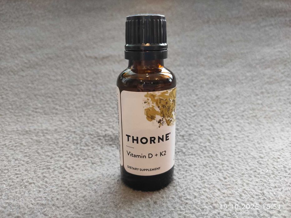600 порцій. Вітаміни Thorne Research Вітамін D3 і К2, Vitamin 30 мл