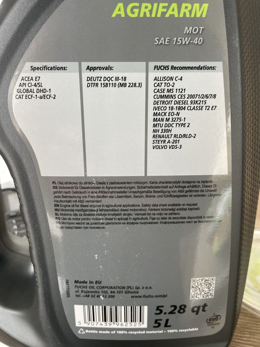 Oleje Fuchs Agrifarm Mot 15w-40