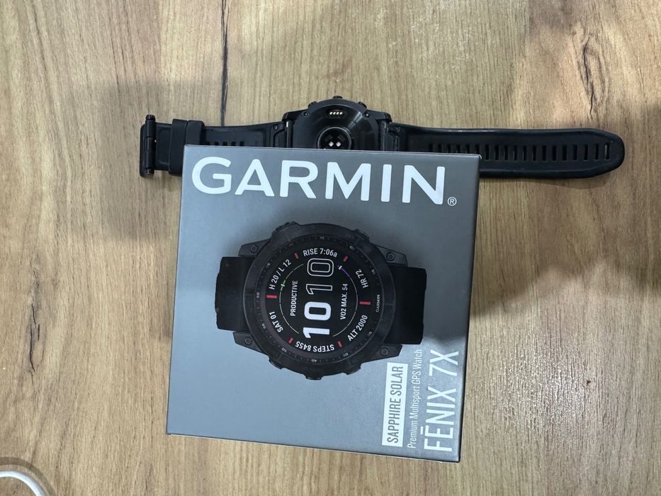 GARMIN Fenix 7X Sapphire Solar Tytanowy z powłoką DLC - czarny