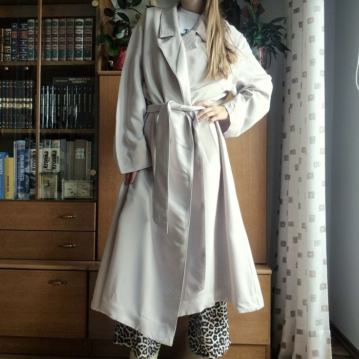 Maxi trencz płaszcz prochowiec jesienny oversize na pasek H&M