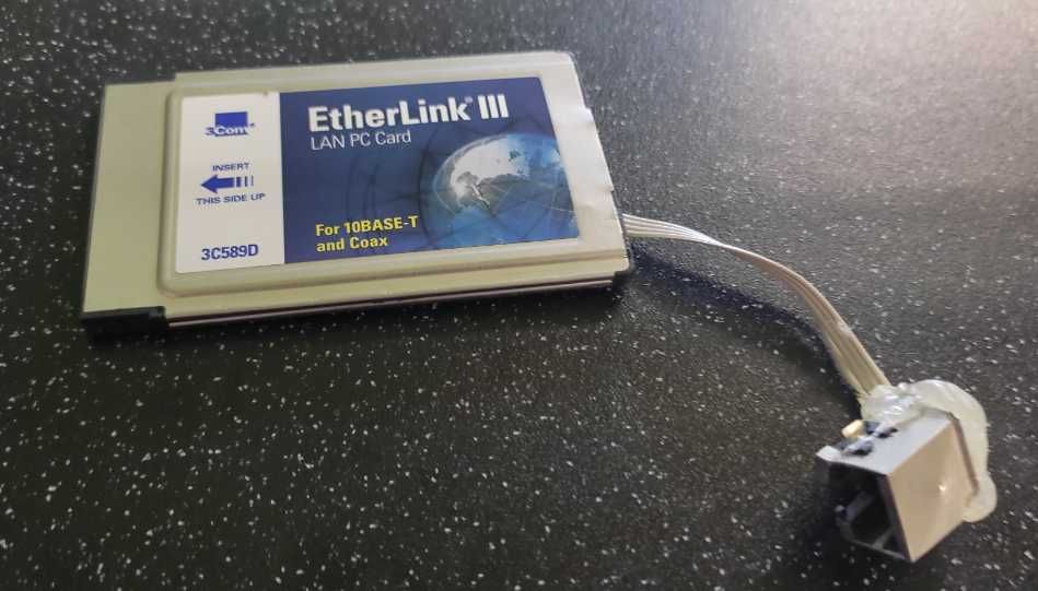 Karta sieciowa PCMCIA, 3Com 3C589D, do Amigi i starego PC. Sprawdzona.
