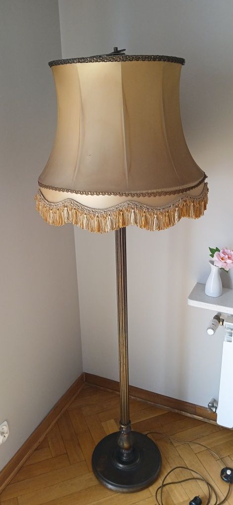 Lampa stojąca mosiężna duża zabytek retro antyk