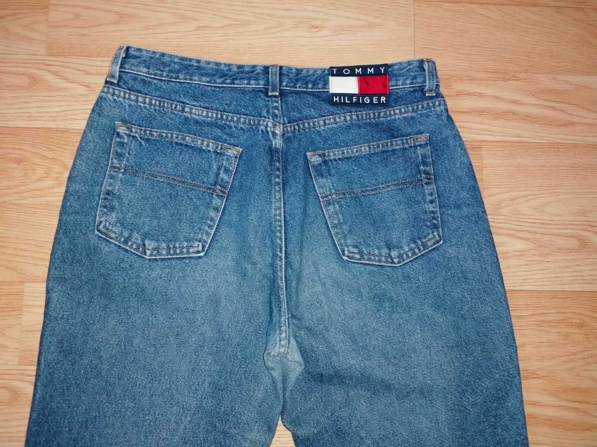 Oryginalne TOMMY HILFIGER spodnie jeans wysoki stan