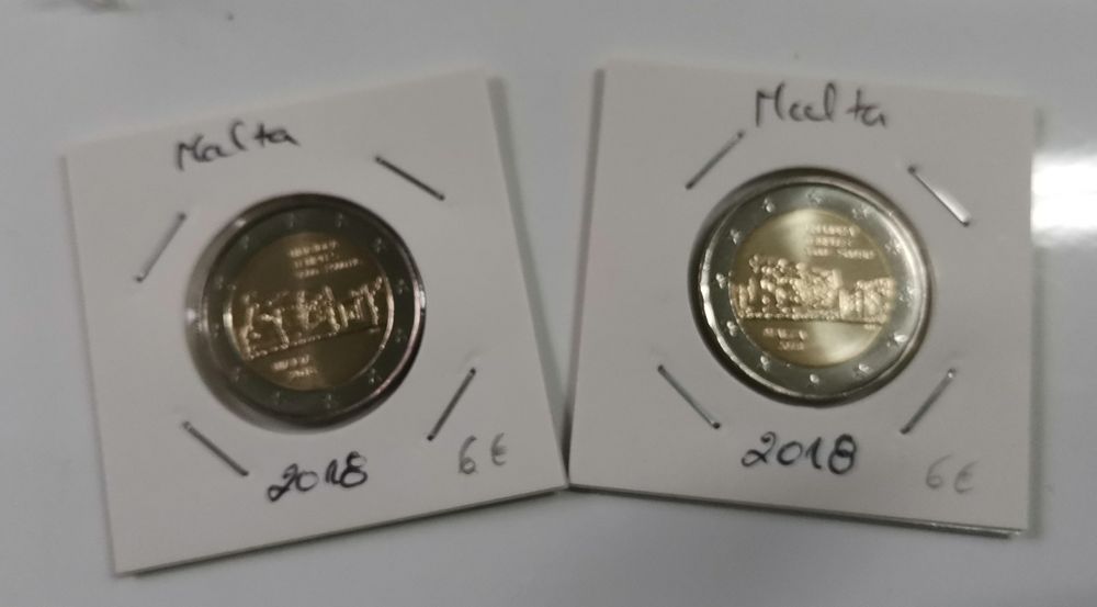 Moeda UNC comemorativa de 2€ - Malta 2018