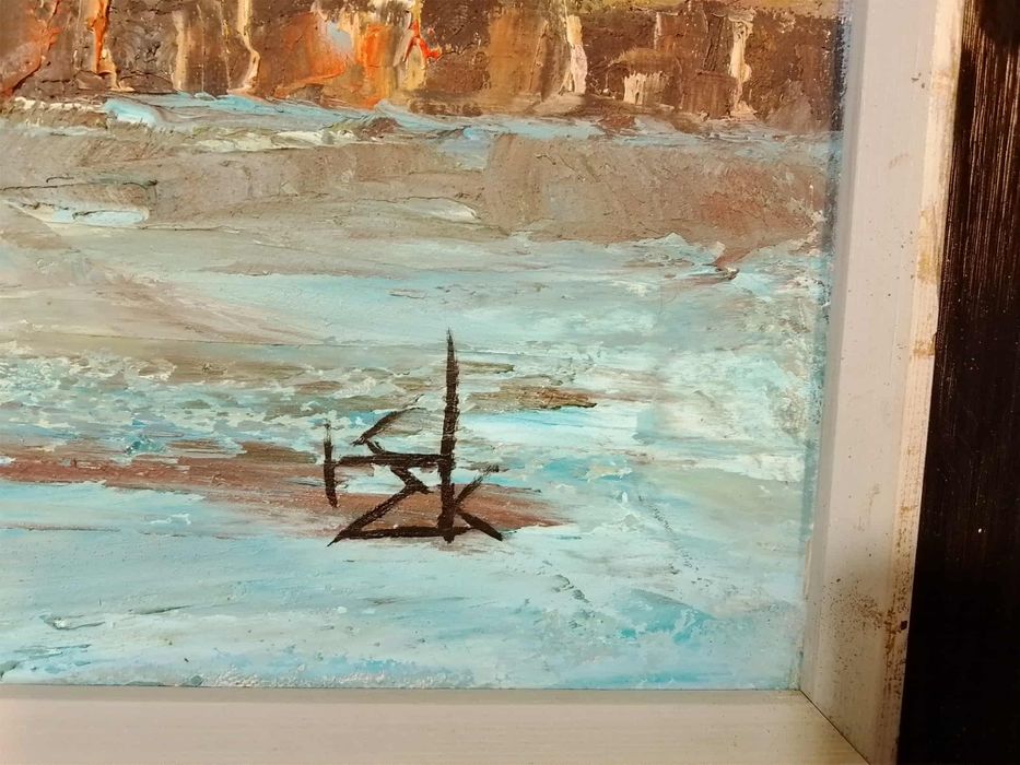 Stary obraz na płótnie Hakon EK Nielsen .