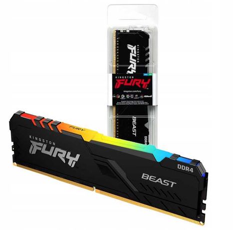 Pamięć Kingston Fury Beast RGB, DDR4, 8 GB, 3200MHz (KF432C16BBA/8]