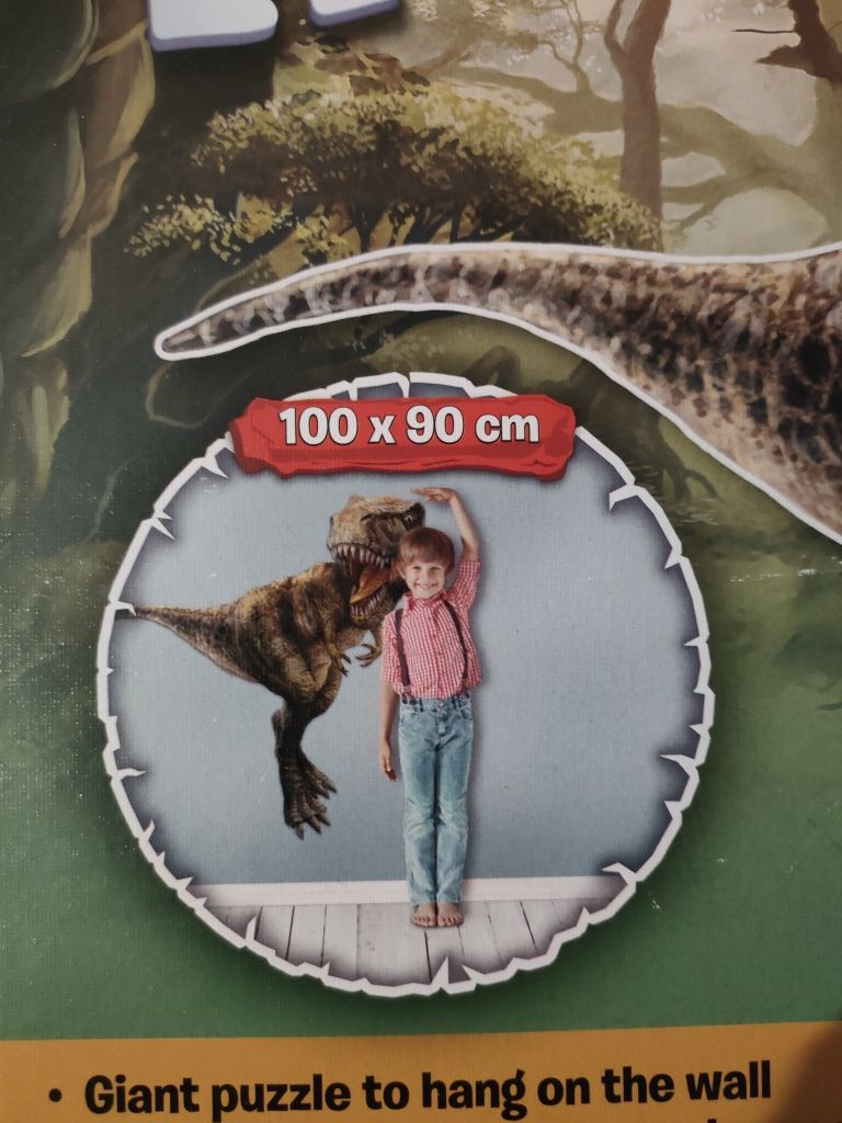 Puzzle gigant ścienne Dinozaur, Tyranozaur 100x90