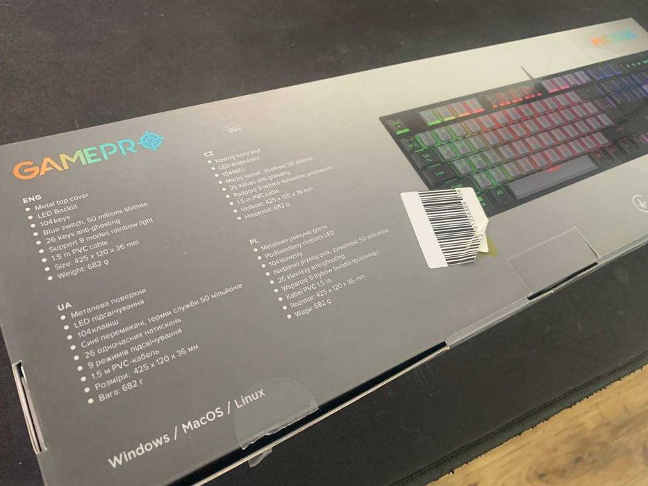 Механическая клавиатура GamePro MK105B — RGB, Blue Switch