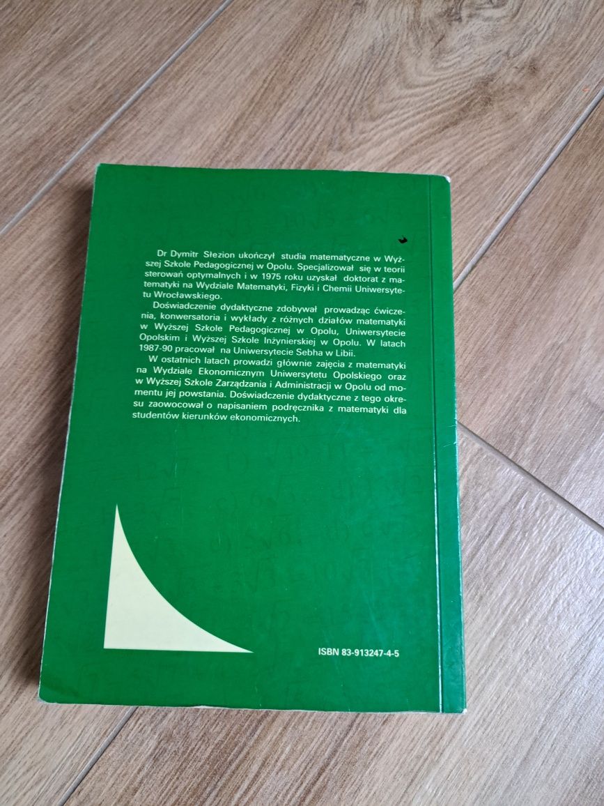 Matematyka słezion Dymitr książka dla studentów kierunków ekonomicznyc