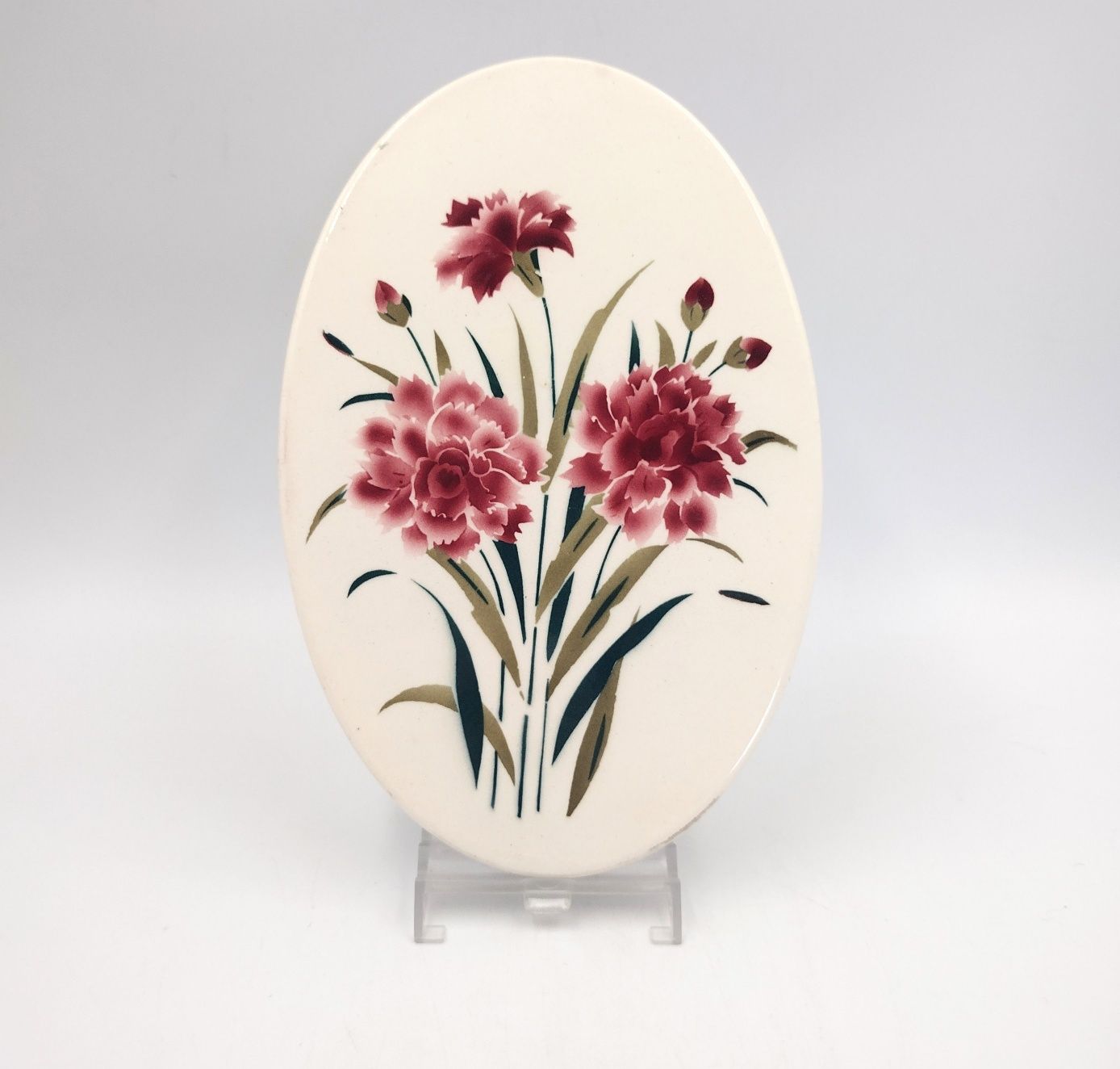 Ceramiczna plakieta kafel przedwojenna art deco kwiaty antyk retro