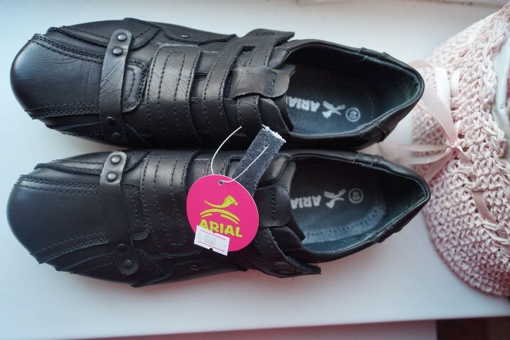Туфли для мальчика, новые, черные, размеры 35, 36, 37