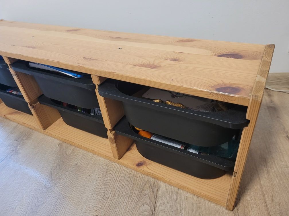 Ikea regał trofast czarny drewniany drewno