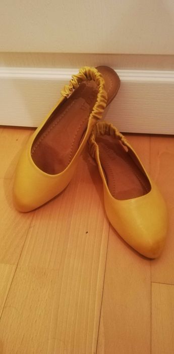 Baleriny sandały polskie skóra 39 żółte