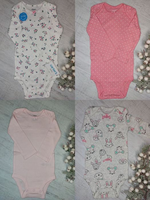 Боді з довгим рукавом для дівчаток George та Carter's.