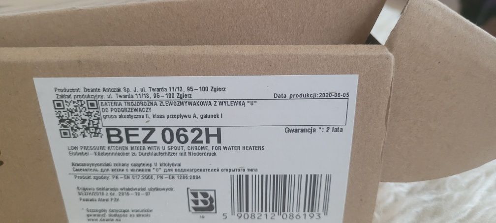 Bateria niskociśnieniowa zlewozmywakowa Deante