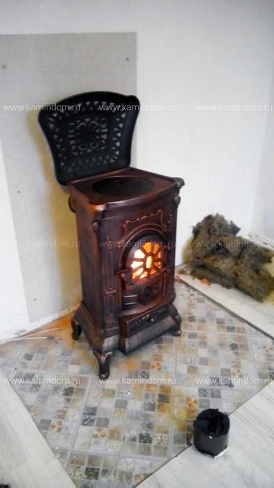 piec żeliwny ozdobny z fajerką + rura