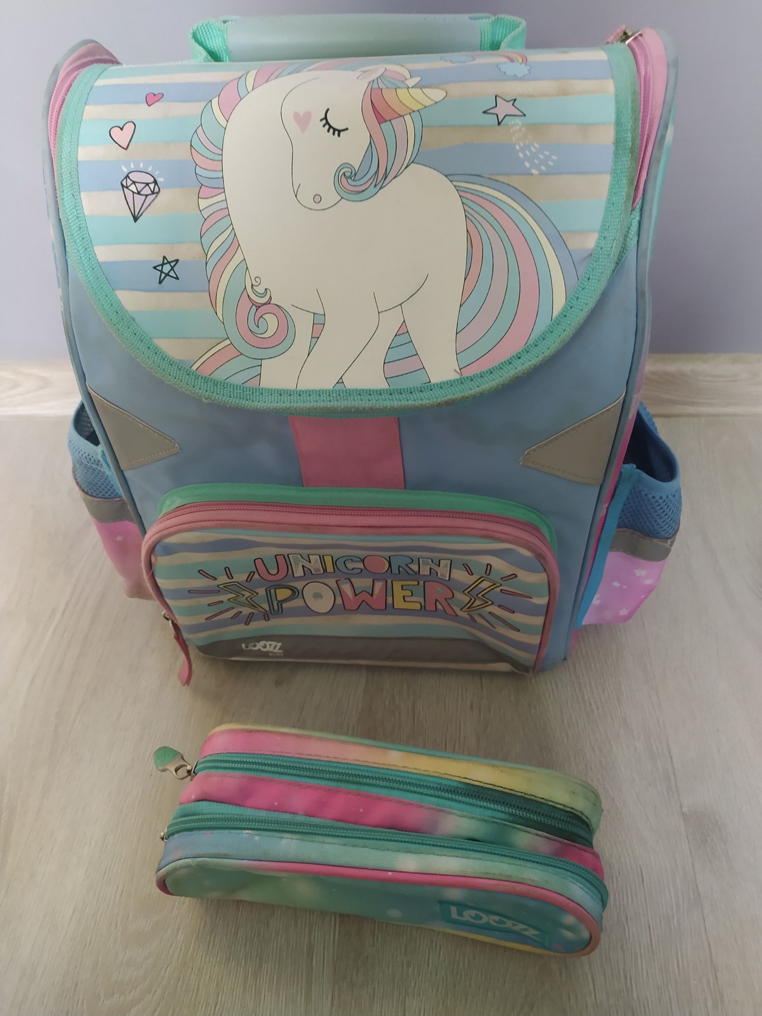 Tornister dla dziewczynki Unicorn LOOZZ klasa 1-3 +piórnik