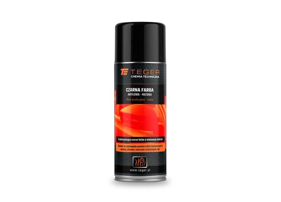 Czarna farba akrylowa - matowa, 400ml, Teger