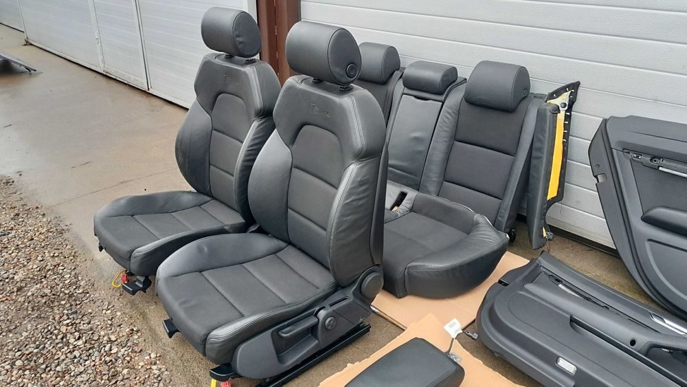 Czarne fotele półskóry S-line półskórzane wnętrze - AUDI A6 C6 / S6 C6