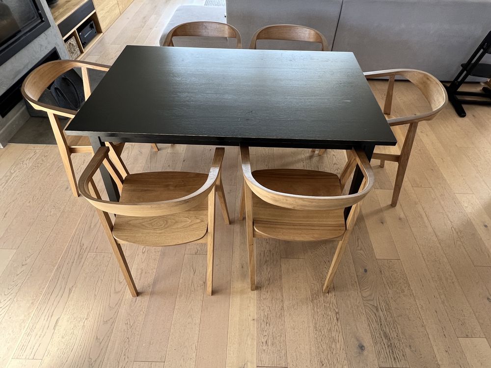 IKEA TRANETORP Stół rozkładany 143/203 x 90 czarny
