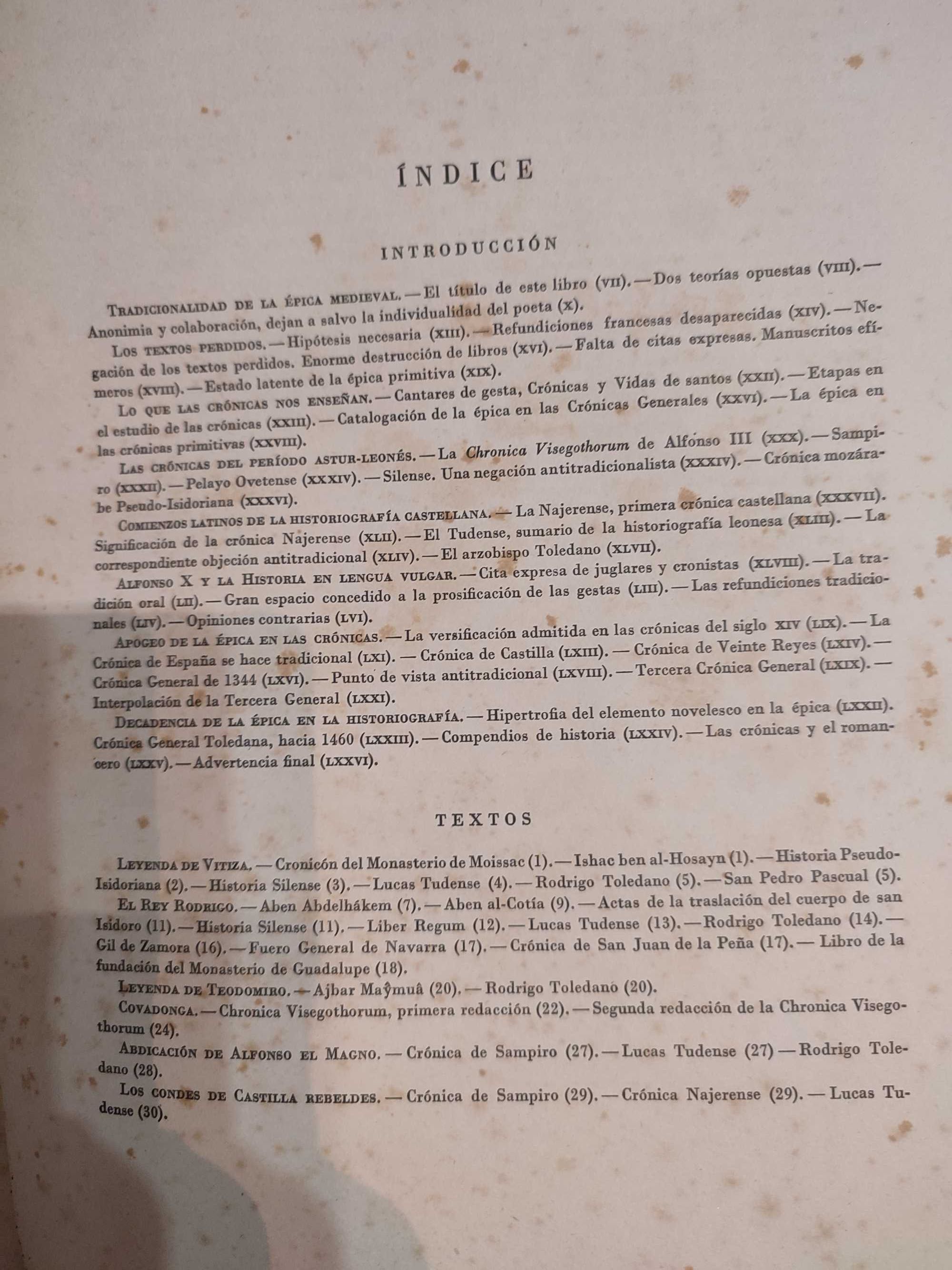 Reliquias de la Poesia Épica Espanola - R. Menéndez Pidal- 1951