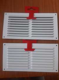 Grelha de ventilação Branca 10 x 20 cm em metal (com rede interior)