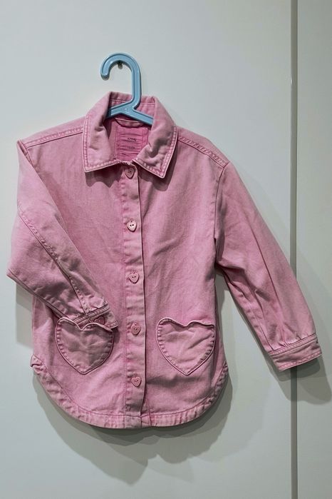 Koszula jeansowa oversize 116 różowa