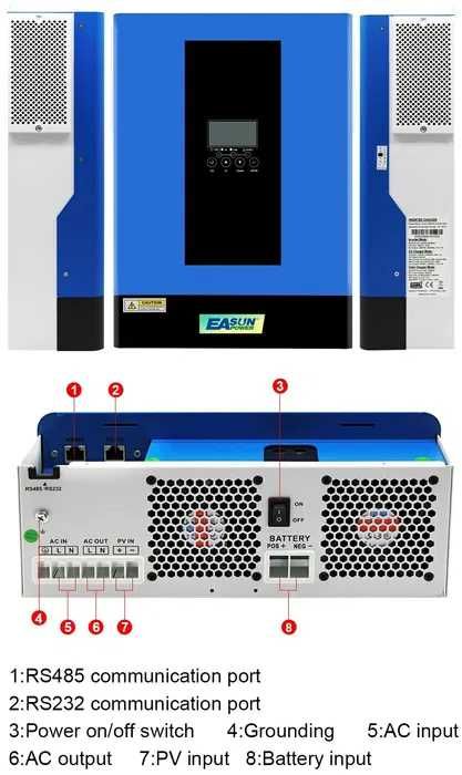 Гибридный солнечный инвертор EASUN 6.2kW 48V