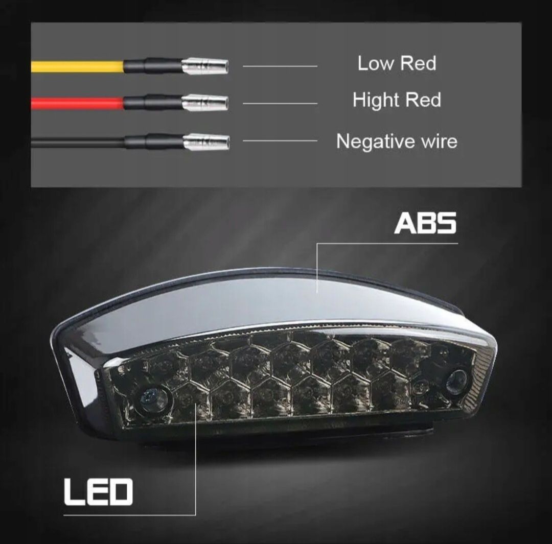 Lampa Tył Tylna do Quad Enduro Skuter Cross Motocykl LED Klosz Dmiony