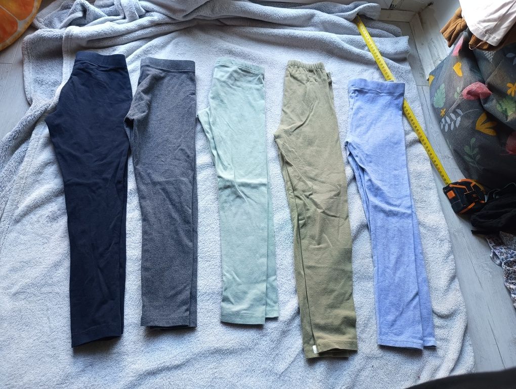 Legginsy, getry dla chłopca na 122/128, zestaw 5 sztuk