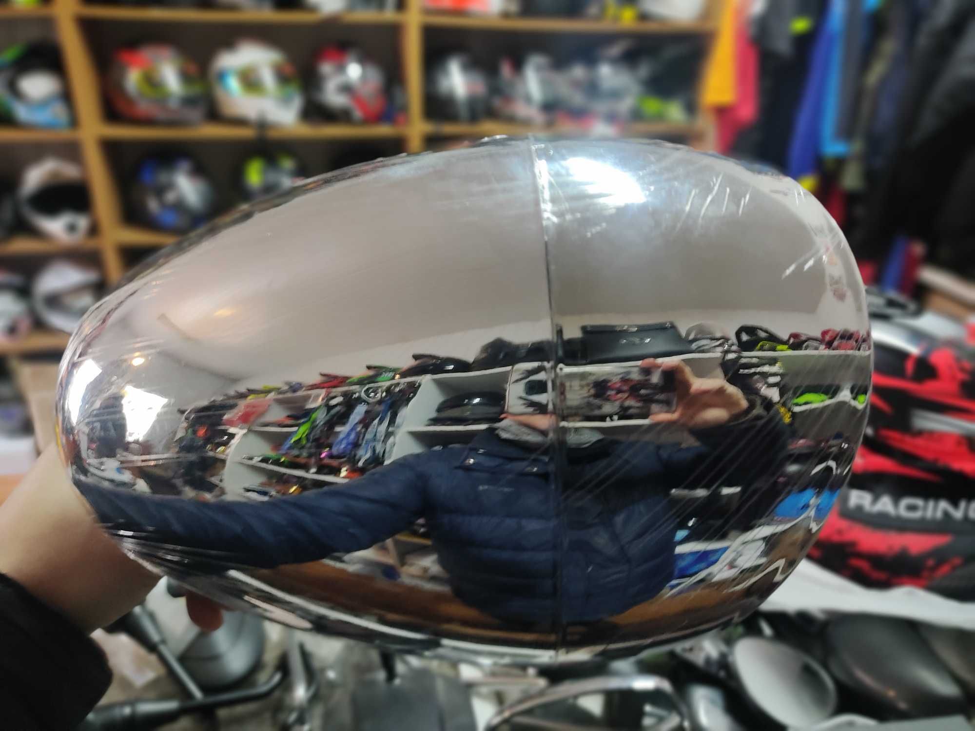 Фара капля полусфера хромированная для мотоцикла хром основная мото