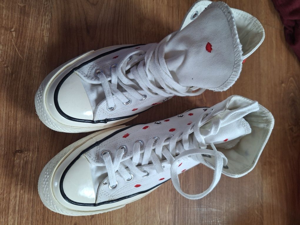 Converse all star 70 hi kiss me usta serduszka biale wysokie high