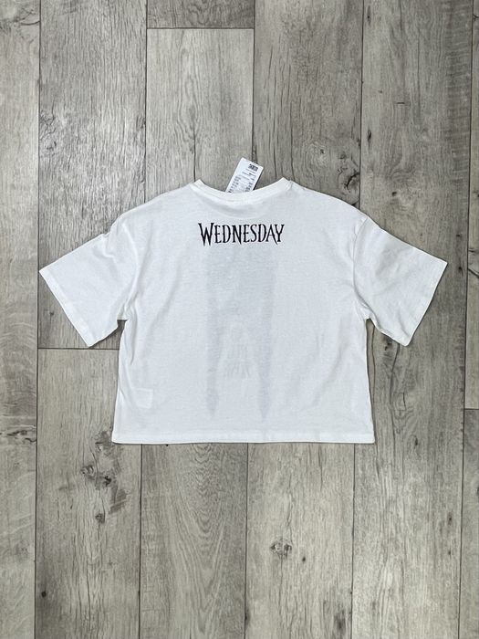 H&M Wednesday футболка S-M белая с принтом новая Уэнсдей