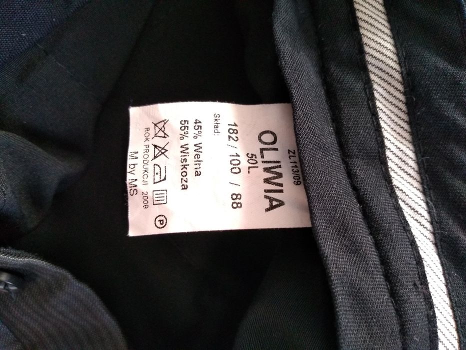 Garnitur grafit 182/100/88 wełna i wiskoza