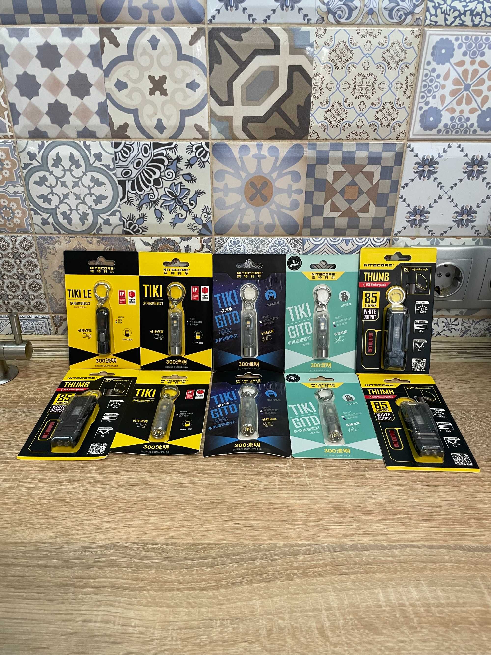 Nitecore THUMB • TIKI • LE • GITD - USB-C Потужні Міні-наключники