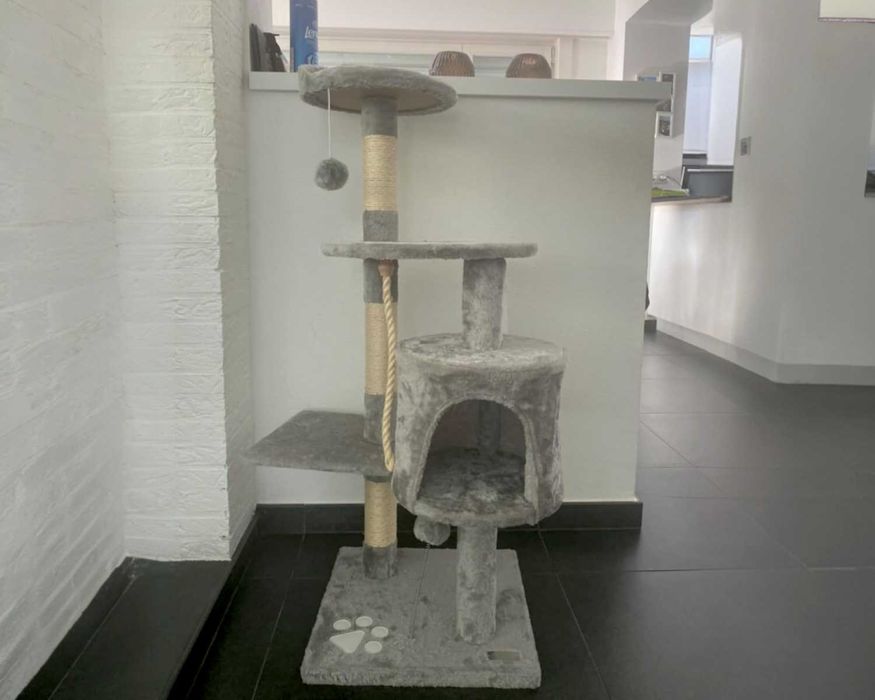 STABILNY Drapak Dla Kota 112cm Domek Zabawka RELAKSUJĄCY Wypoczynek