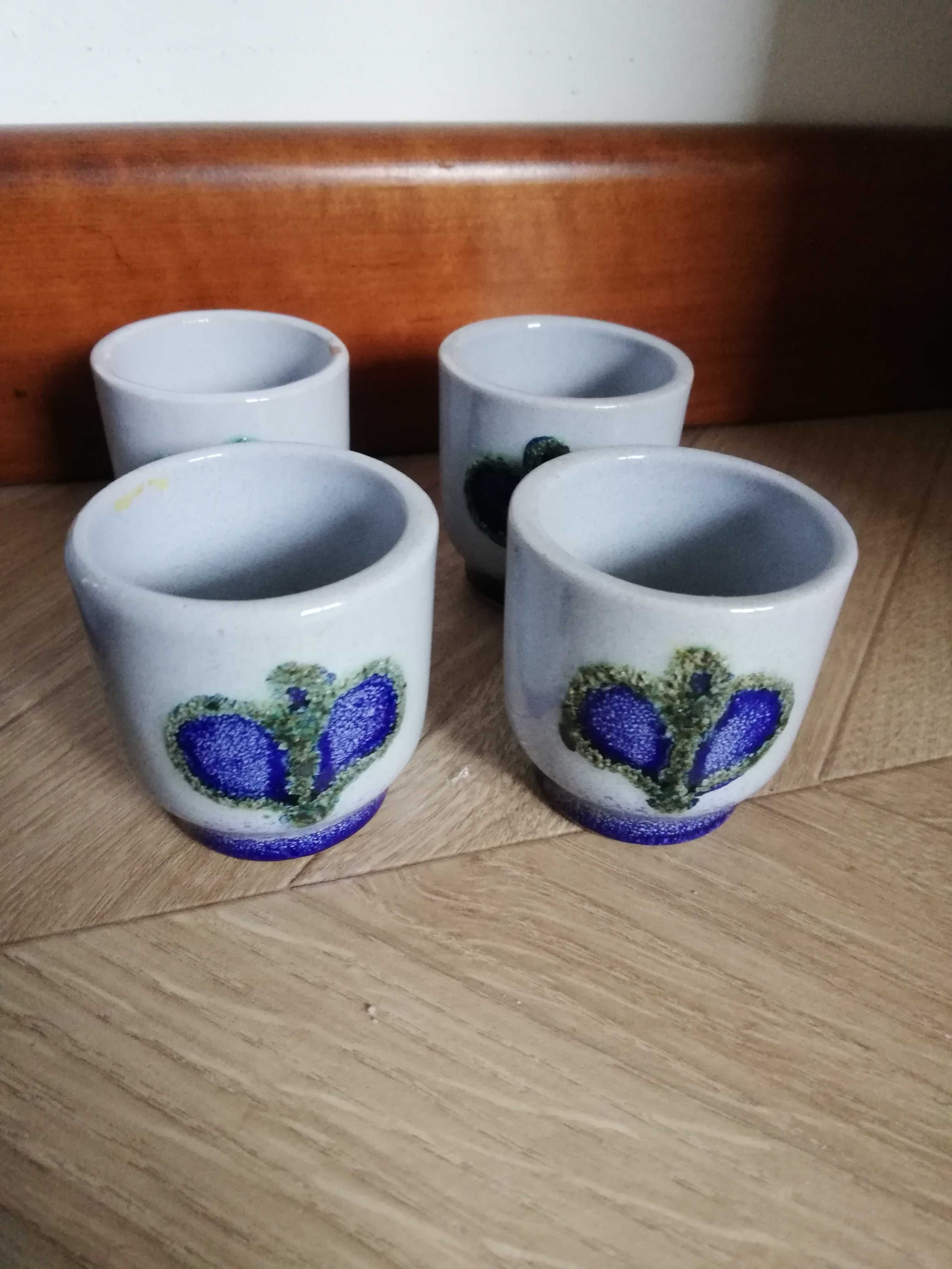 Karafka ceramiczna Strehla z korkiem + 4 kubeczki