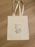 Torba tote bag shopper Oki 47 I Love 47 merch haft ręczny