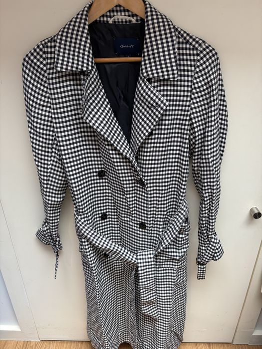 Sobretudo Xadrez Branco e Preto GANT para mulher (S)