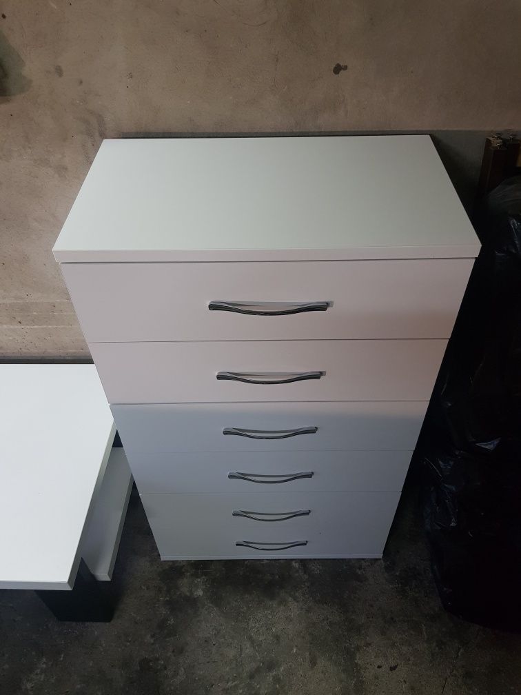 Komoda biala 6 szuflad
