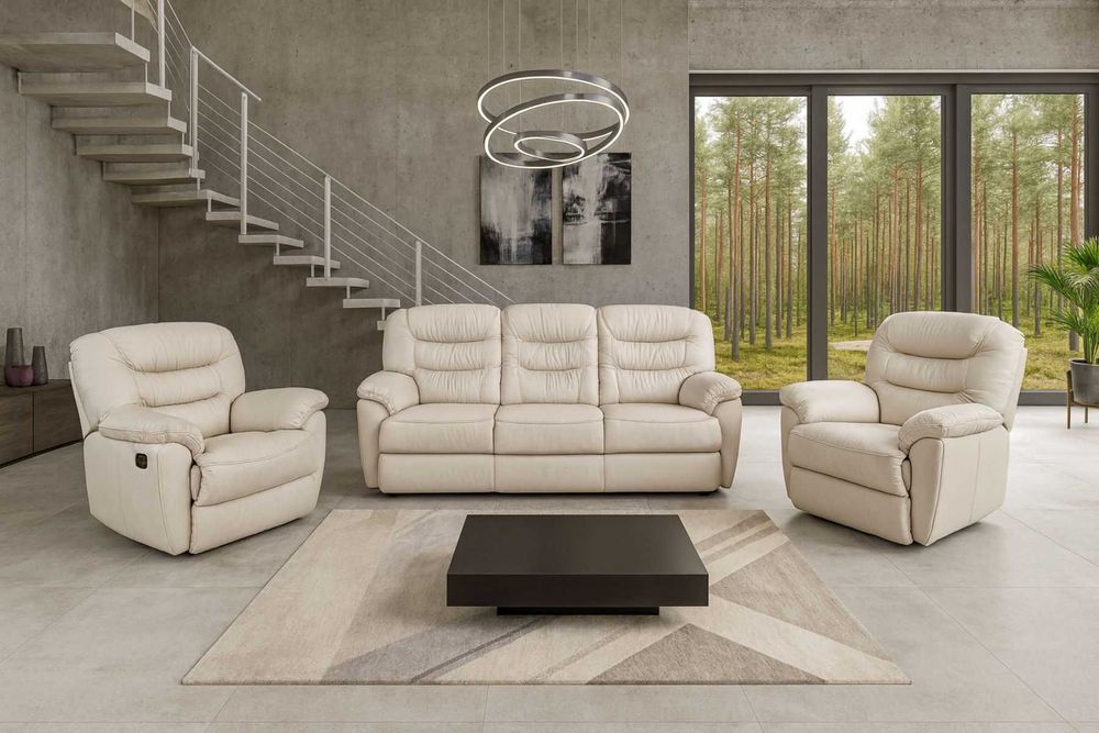 Zestaw Tania II Sofa 3os. i dwa fotele ! Kolory SKÓRA, relaks