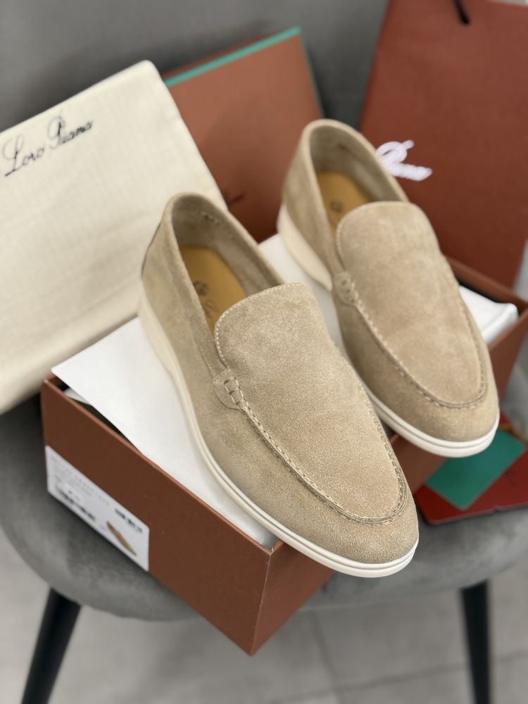 Лоферы бежевые мужские loro piana лоро пиана чоловічі лофери
