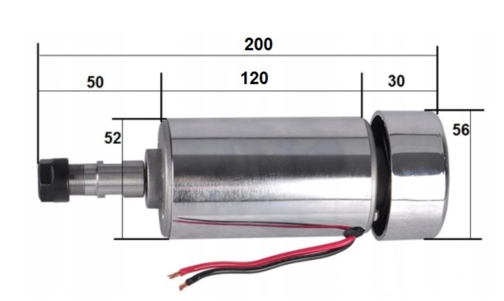 Wrzeciono i zasilacz 500W ER11 do CNC frezarki chłodzone powietrzem